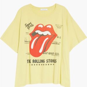 Rolling Stones yellow oversized shirt